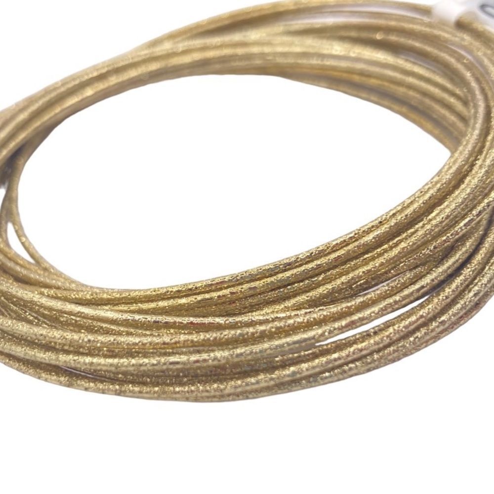 Gold Stackable Sparkle Statement Bangle Bracelet - Picture 2 of 4